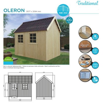 Abri bois Oleron 19 mm 6,44 m S8717