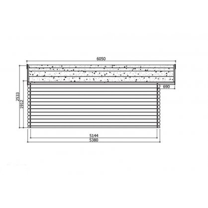 Abri Solid 28 mm VERNIER 28,94 m 538x538 cm - S8346