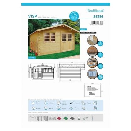 Abri bois 28 mm Visp 16,22 m 418x388 cm