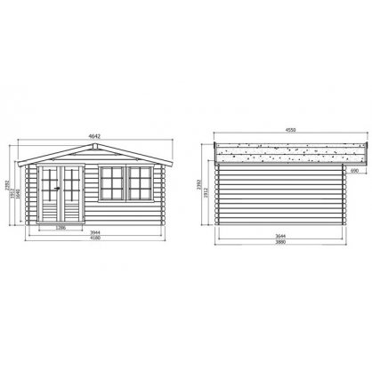 Abri bois 28 mm Visp 16,22 m 418x388 cm