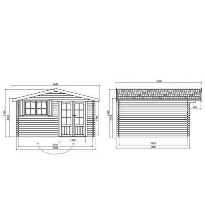 Abri bois 40 mm Rignitz 16,22 m 418x388 cm