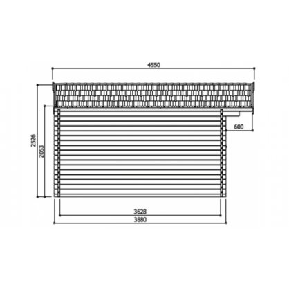 Abri bois 40 mm Rignitz 16,22 m 418x388 cm