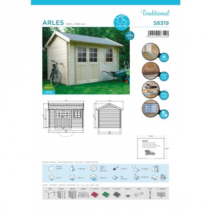 Abri de jardin 28 mm ARLES 8,52 m S8319