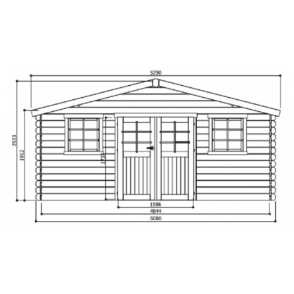 Abri de jardin 28 mm DOUAI 15,14 m S8309 - 508 x 298 cm