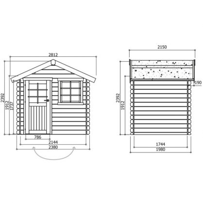 Abri 28 mm Laval 238x198 cm 4,71 m