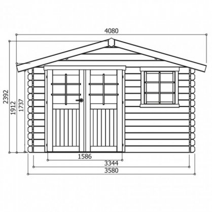 Abri de jardin 28mm CHIMAY 358 x 298 cm - 10,67 m