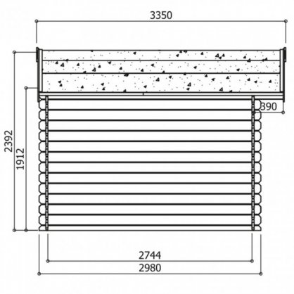 Abri de jardin 28mm CHIMAY 358 x 298 cm - 10,67 m