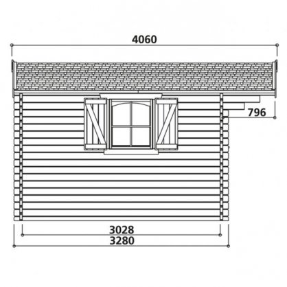 Abri de jardin 40 mm CHAMONIX 388 x 328 cm - 12,73 m 