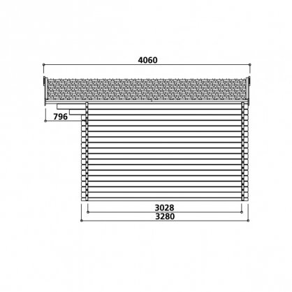 Abri de jardin 40 mm CHAMONIX 388 x 328 cm - 12,73 m 