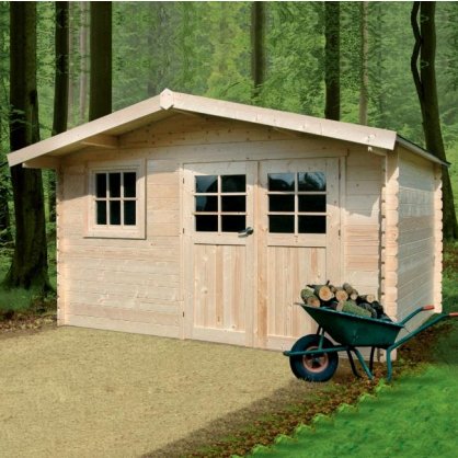 Abri de jardin en bois 34 mm LINZ - 388 x 388 cm - 15,05 m