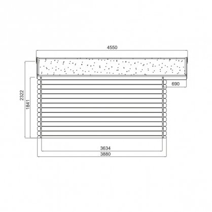 Abri de jardin en bois 34 mm LINZ - 388 x 388 cm - 15,05 m