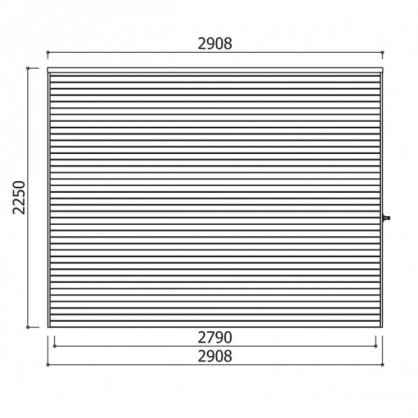 Abri jardin en bois trait BARI 19 mm  8,69 m avec toit plat 19 mm  9 m avec toit plat