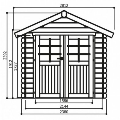 Abri de jardin trait NIMES 238 x 238 cm - 5,66 m