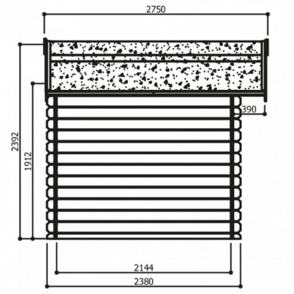 Abri de jardin trait NIMES 238 x 238 cm - 5,66 m