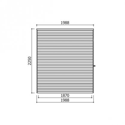 Abri de jardin trait 6 m SALERNO 299 + 293x199 cm - toit plat