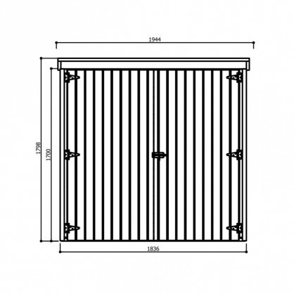 Abri de rangement toit plat 90 x 183 cm autoclave - 1,65 m