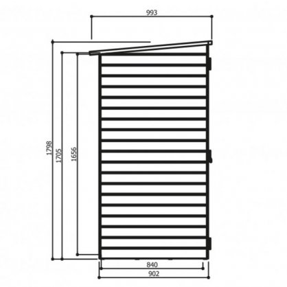 Abri de rangement toit plat 90 x 183 cm autoclave - 1,65 m