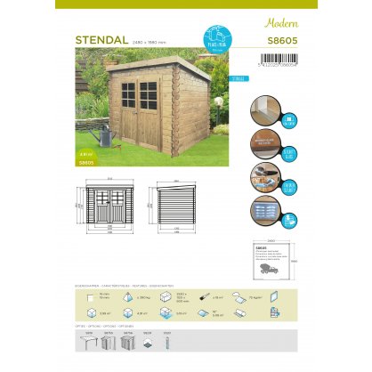 Abri en bois Solid STENDAL 4,91 m S8605