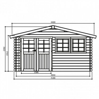 Abri de jardin 28 mm NIORT 12,46m S8608