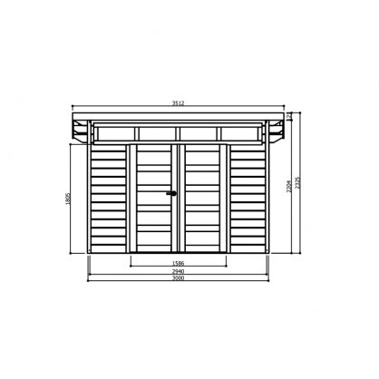 Abri jardin 28 mm Verona 300x240 mm