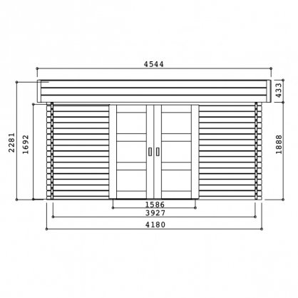 Abri de jardin VIBORG 13,71 m - 418x328 cm S8994