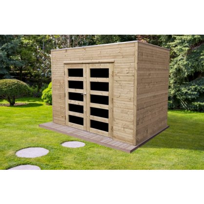 Auvent en Bois Quieta 3,5 x 3,5 m - Foresta-Abris Jardin Azur