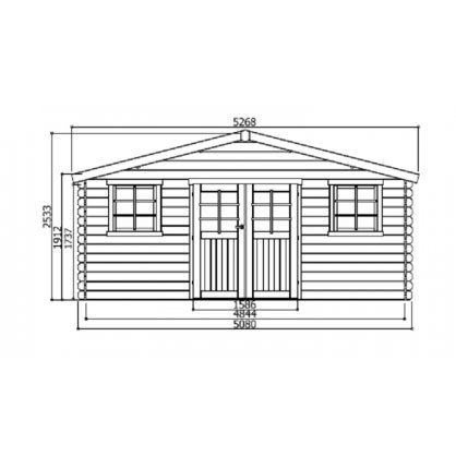 Abri de jardin MONTREUX 25,81 m² S8344 - 508 x 508 cm