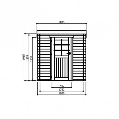 Abri jardin PASSAU 198 x 198 cm toit plat - 3,92 m - S8604