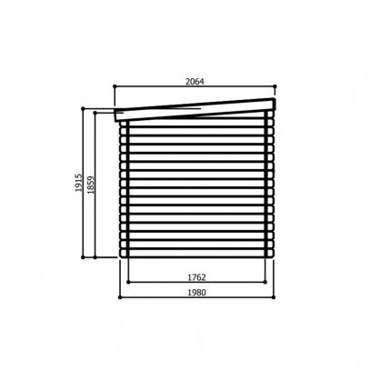 Abri jardin PASSAU 198 x 198 cm toit plat - 3,92 m - S8604