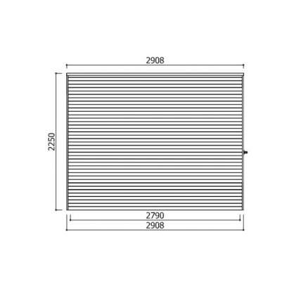 Abri jardin autoclave 19 mm TARENTO  8,52 m avec toit plat