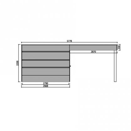 Abri jardin trait avec pergola MATERA 2988 x 2908 + 2870 mm