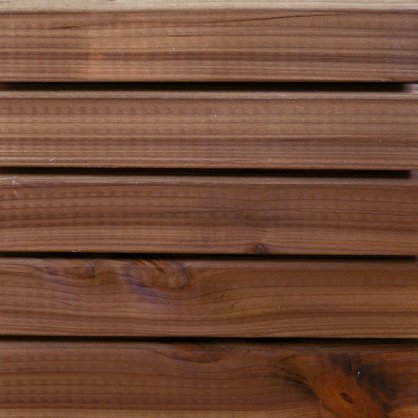 Bardage claire voie biais 5100x65x27 mm marron