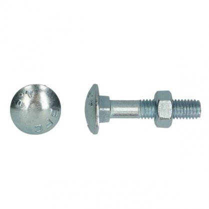 Boulon TRCC avec crou  6x40 mm - acier zingu - Bote de 200