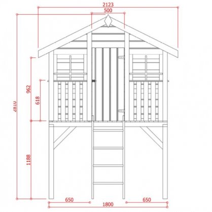 Maisonnette enfants 180 x 180 cm Playhouse Traditional