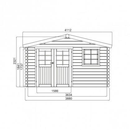 Chalet bois 34mm SALZBURG 11,56m S8964 - 388x298 cm