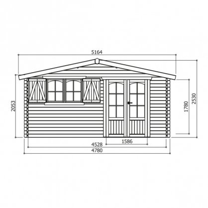 Chalet de jardin 40 mm CHAMONIX 19,98 m - 478 x 418 cm