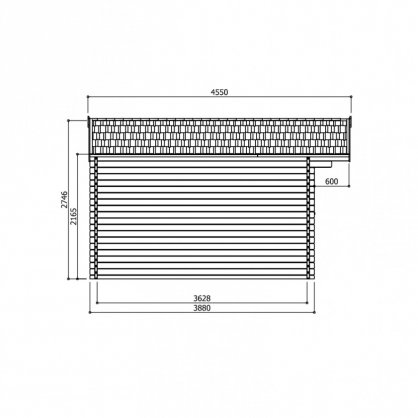 Chalet bois 40 mm ROSTOCK 22,04 m 568x388 cm - S8970