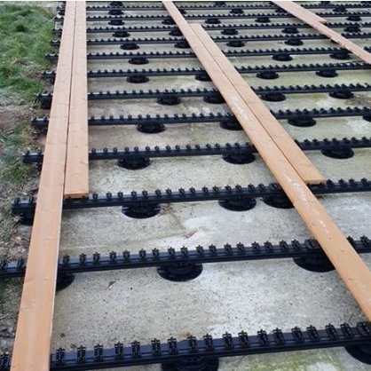 Flat rail alu noir + 32 clips pour fixation de 16 lames