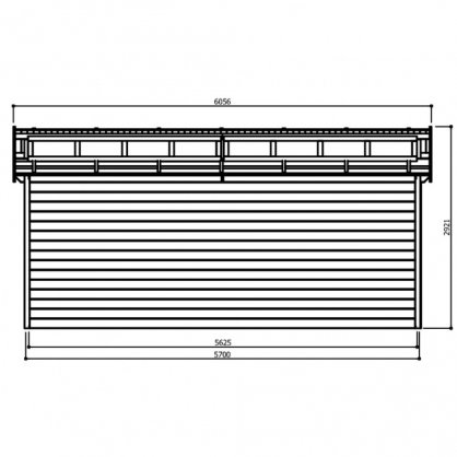 Garage bois Torino 20,88 m - porte motorise - 570 x 360 cm