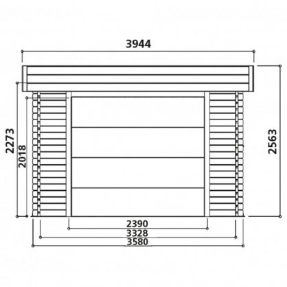 Garage 40 mm Modern 19,26 m - porte motorise - 358 x 538 cm