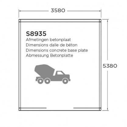 Garage 40 mm Modern 19,26 m - porte motorise - 358 x 538 cm