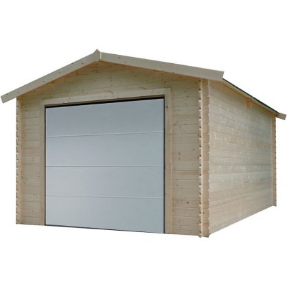 Garage bois 28 mm 18,19 m² porte motorisée 358x508 cm