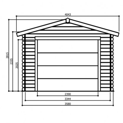 Garage bois 28 mm 18,19 m - porte sectionnelle - 358 x 508 cm - S8330