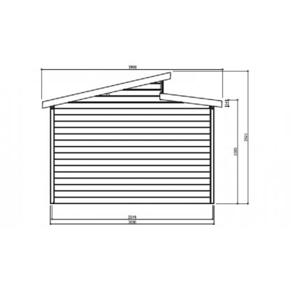 Garage bois 28 mm Torino 20,88 m - 570 x 360 cm - S8241