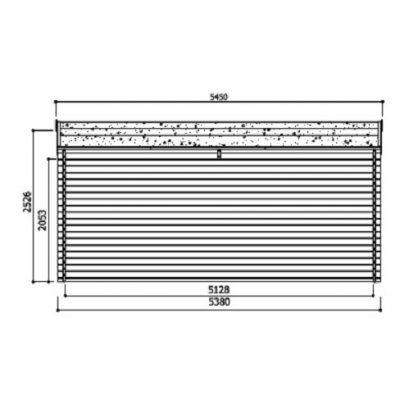 Garage bois 40 mm 19,26 m - porte motorise - 358 x 538 cm