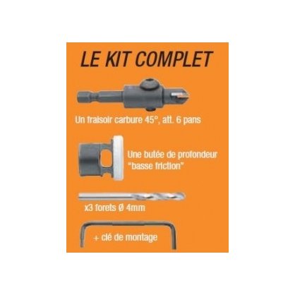 Kit fraisage/perage pour terrasse bois