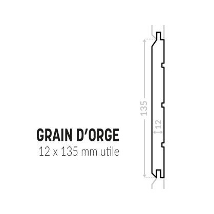 Lambris intrieur en sapin L.2,95m 12x135 mm Profil Grain d'Orge - SILVERWOOD