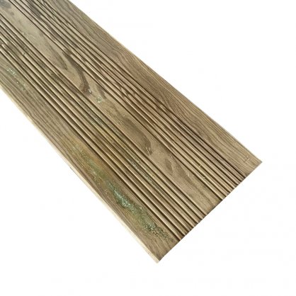 Lame terrasse Cl4 vert 2400x145x22 mm en pin stri SELECTION