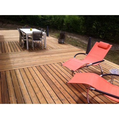 Lame terrasse rainure L. 5,40 m 120x28 mm en pin du nord Cl.4 PROLIN 