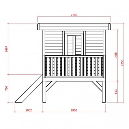 Maisonnette toit plat 3,24 m Modern 180 x 180 cm